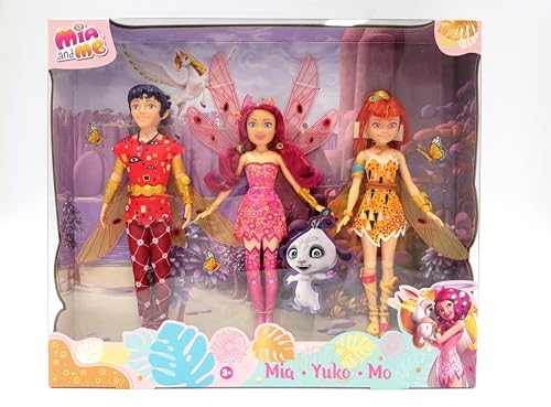 Simba Mia and Me Puppen Set, Yuko, Mo, 3 Elfen mit beweglichen Flügeln und Beinen, Ankleidepuppen, Spielpuppen, ab 3 Jahre
