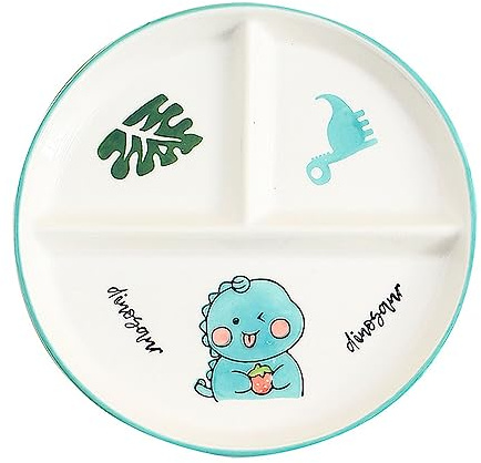 Generisch 3 Geteilter Porzellanteller, 8 Inch Rund, Portionskontrolle zum Abnehmen, für Frühstück