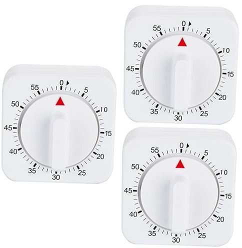 BESTonZON 3pcs Mechanical Kitchen Timer Countdown Alarm Clock Easy to Use for Cooking Baking No Batteries Needed for Home Restaurant
