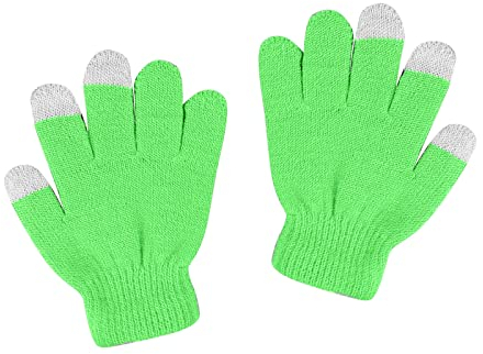 Stoffhandschuhe für Damen, mehrfarbig, Fingerfarbe, Wollhandschuhe, Fahrradhandschuhe, elastisch, solide, Kinderhandschuhe, Strickhandschuhe ohne Enene-Handschuhe (Grün, Einheitsgröße), grün, One size