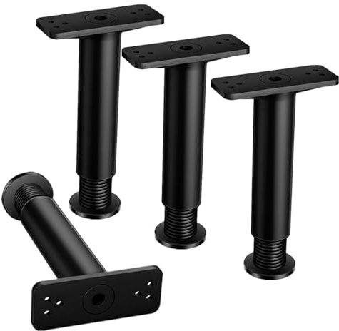 Marstey Pied Meuble 4 pièces, Pied Meuble réglable 15-25 cm, Pieds de canapé, Pied Meuble avec vis de Montage, Supports de Plus de 600 kg, adapté aux armoires, Meubles TV
