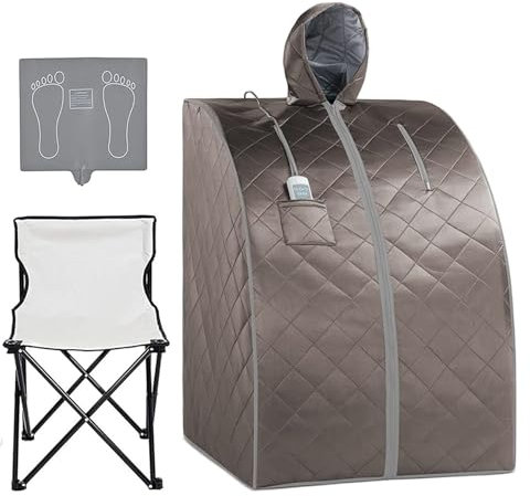 Couverture de sauna infrarouge Sauna infrarou personnel for la maison, tente de spa de sauna portable avec chapeau, coussin de pied chauffant for chaise améliorée for la relaxation et la désintoxicati