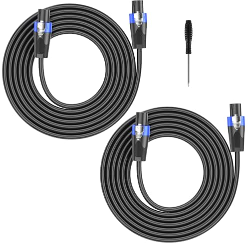 GCTBL 10M 2Pack Cavi Speakon a Speakon Cavo per Casse audio professionale da 15 Gauge Cavo per altoparlanti amplificatore DJ/PA con Twist Lock