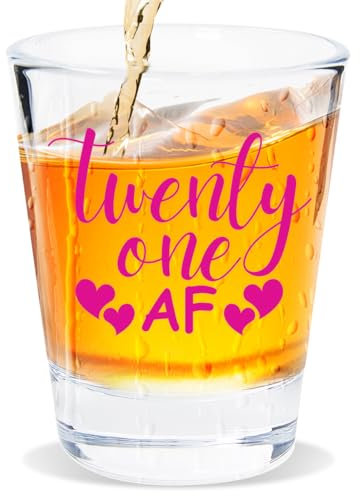 21st Birthday Gifts for Her, Happy 21st Birthday Gift Women, Funny Gifts for 21 Year Old Female, 2003 Happy 21st Birthday Shot Glass, Best 21 Birthday Decorations Gifts, Celebrate Turning Twenty-One