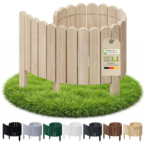 Floranica Beetumrandung H 40 x L 100 cm Unbehandelt Rasenkante Holz flexibel
