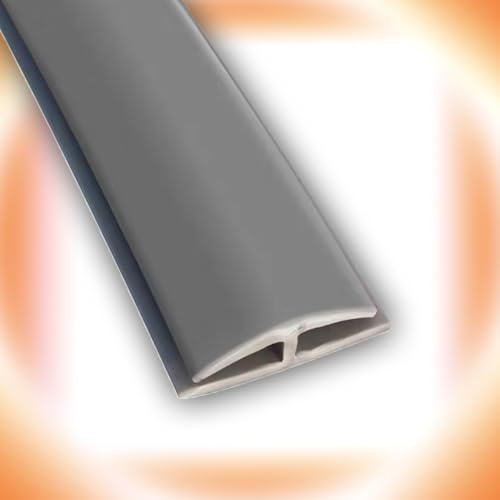 QSPNVFB Autoadesivo Strisce per Bordo del Tappeto, Gomma Profilo di Transizione, Forma di H Listello di Copertura per Fughe Pavimento Piastrelle Laminato(Grey,1m(3.3ft))