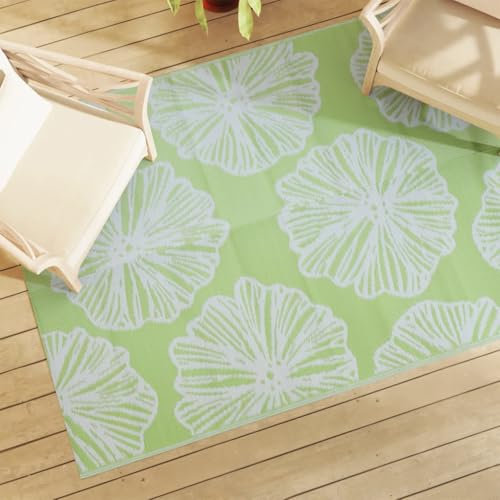 Tidyard Outdoor-Teppich Bambusmatte Wohnzimmerteppich Badezimmerteppich Bambusteppich rutschfest für Wohnzimmer,Läufer Küchenteppich Flurteppich Grün 140x200 cm PP