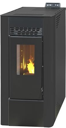 EIDER BIOMASA – Estufa de Pellets King 10 Canalizada – 10,6 kW – Compacta 93x45x44 cm – Calienta hasta 180 m³ – Tolva 15 kg – Bajo Consumo – Encendido Rápido – Clase A+