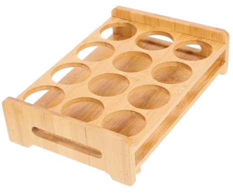MAGICLULU 4holes Bamboo Shot Glass Rack with Serving Tray Versatile Organizer for Whiskey Wine and Cocktail Glasses for Home Parties and Gatherings Space-saving Design Compartment Holder