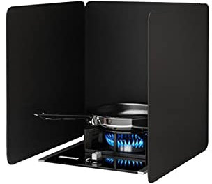 Grease Cover Non-Stick Oil Splash Guard - Carbon Steel Stove Splash Guard for Gas Stove, Camping, BBQ - Folding Backsplash,