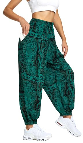 Rexspek Yogahose Damen Lang Damen Leicht Yogahose Pumphose Hippie Hose Kleidung M