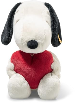 Steiff Kuscheltier Snoopy Love, Süßes Stofftier, Kinder, Jungen & Mädchen, Friends, Plüschtier 30 cm, Weiß, 024375