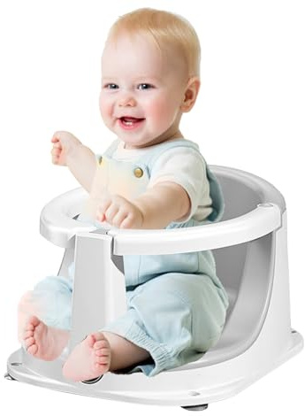 Siège de bain pour bébé de 6 mois et plus, antidérapante avec capteur de température, siège de bain portable pour bébés assis