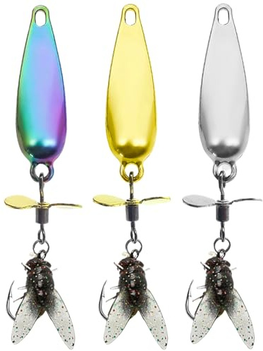 Fishing Spinner Baits | Forellen Köder - 3D Metall Propeller Köder 3-teilig Für Angelbegeisterte An Teich See Fluss