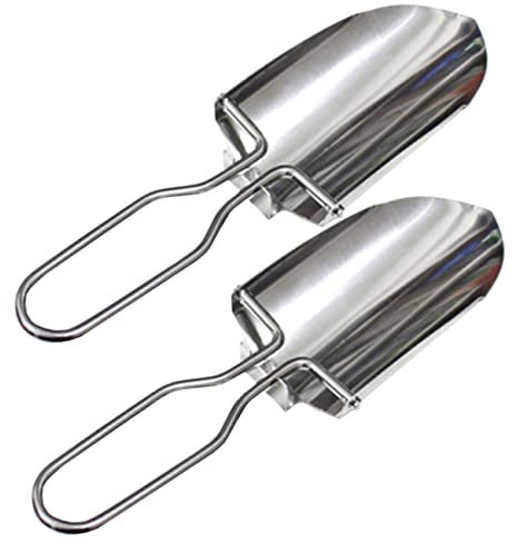 UPKOCH 2 Piezas Pala Plegable Multifuncional Inoxidable para Jardinería y Camping Herramienta para Plantar Deshierbar y Trasplantar para Senderismo y Exteriores