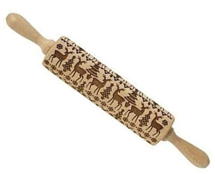 Mattarello di Natale Strumento di cottura a tema natalizio in legno mattarello per impasti splendidamente modellati biscotti regali