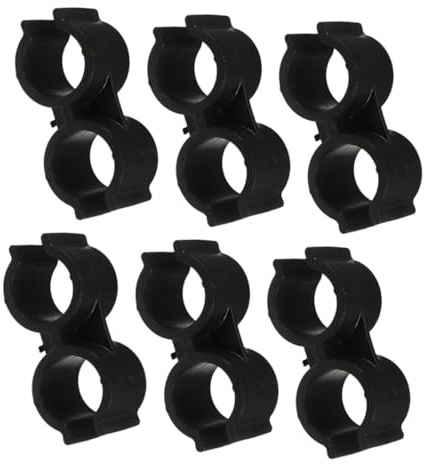 AUTSUPPL 6pcs Double Head Plastic Pipe Clips Clamp Dual Pipe Connection Brackets Easy No-tool Installation Versatile Dualhead Design Stable Deformation-resistant Build