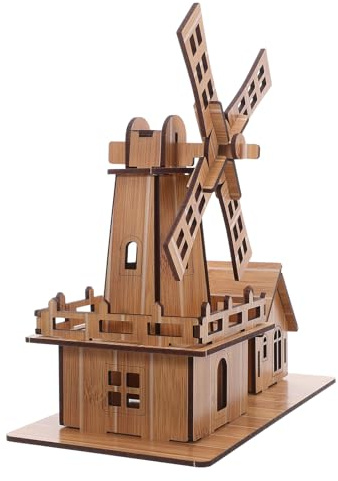 Gogogmee Windmill Kit DIY Assembly Science for Stem Learning Handmade Windmill House Construction Model Enhances Problem Solving and Creative Skills