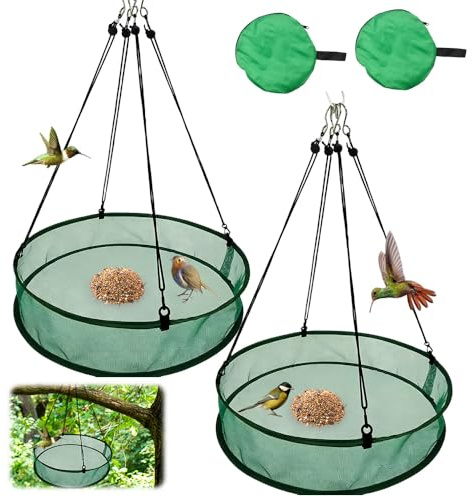 Mineup 2 Stück Generisch Vogelfutter-Auffangschale für Hängende Vogelfutterhäuser, 51x11cm Vogelfutterspender zum Aufhängen, Futterspender Auffangschale für Draußen Balkon Terrasse Garten