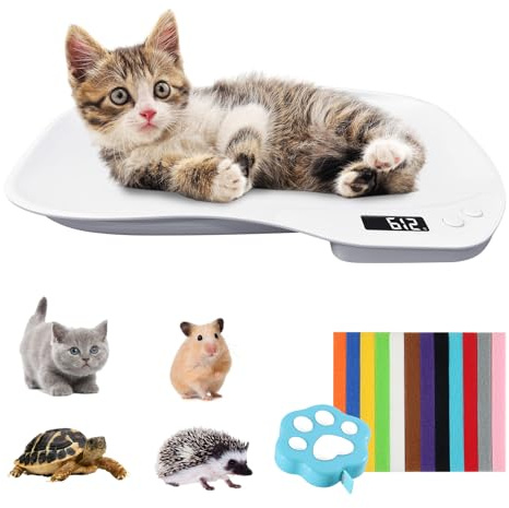 Bilancia Neonato Digitale, Bilancia per Cuccioli, Bilancia per Cani 15 Kg, Bilancia Digitale Lcd per Gatti, Quattro Modalità di Pesatura, Adatta per Piccoli Animali, Cucine E Alimenti (36 x 25,5 cm)