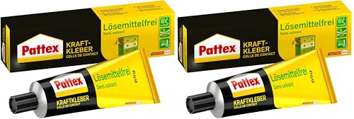 Pattex Kraftkleber lösemittelfrei, extrem starker Kleber für höchste Festigkeit, Alleskleber für den universellen Einsatz, hochwärmefester Klebstoff, 1 x 65g (Packung mit 2)