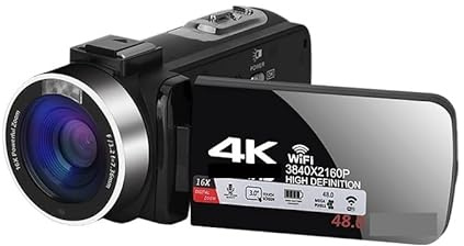 Macchina fotografica digitale, Videocamera digitale Videocamera 4K Videocamera Fill Light Vlog Kit for lo streaming con Zoom 16X Fotocamere fotografiche(No SD Card,Standard)