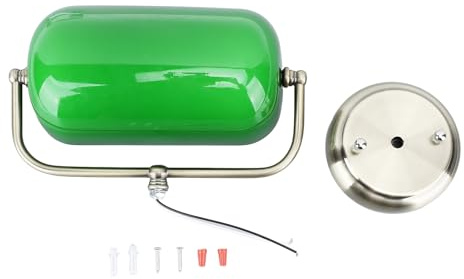 Alomejor Applique da Parete Classiche in Vetro Verde con Interruttore a Catena Lampada da Lettura retrò Sul Comodino per Sala da Pranzo, 31,75 Once
