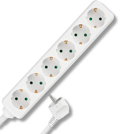 REV Ritter 0512392555 Multiprise 6 Prises avec sécurité Enfants Blanc 5 m