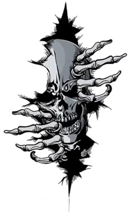 EROSPA® Aufkleber KFZ Auto Motorrad - Totenkopf Schädel - Car-Sticker (Silber)
