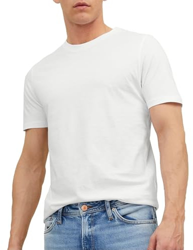 JACK & JONES JJEORGANIC BASIC TEE SS O-NECK NOOS, T-shirt, Uomo, Bianco, M