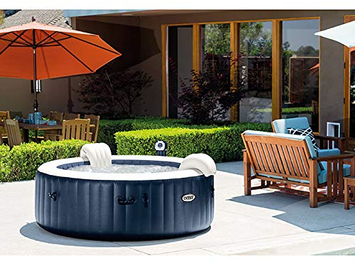 Intex Pure Spa Außen-Whirlpool mit 77 Bubble Massage Ø x H: 196 x 71 cm, Kalkschutzsystem 10 W, Laminiertes Vinyl, bis zu 4 Personen