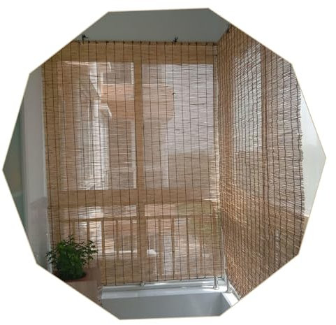 Suwooy Schilfvorhang Für Fenster,außen Rollo Bambus,raffrollo,rollläden,Retro-bambusrollo,Sonnenschutz/Dekoration Bambus Jalousien,Reed Vorhang Anpassbar,W×H-60x60cm/23.5x24in