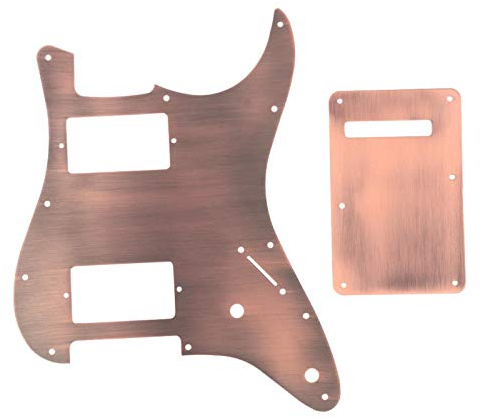 Tomotato HH Pickguard, Metal Gitarre Schlagbrett Scratch Plate Set, 11 Löcher Loaded Prewired Pickguard mit Rückseitiger Abdeckung für Strat Modern Style Gitarrenteile