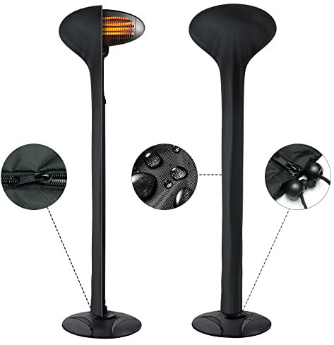 Electric Outdoor Heater Cover Waterproof, Electric Patio Garden Heater Covers 500D Windproof Anti-tear Oxford Cloth with Zipper and Adjustable Drawstring、180CM×65CM