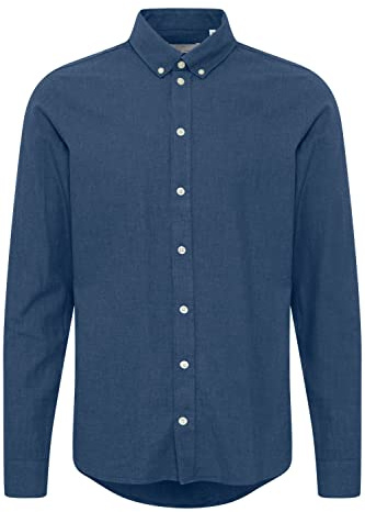 CASUAL FRIDAY Men's CFAnton LS BD a fil Shirt, 1940131_Dark Navy Melange, L, 1940131_Dark Navy Melange, L