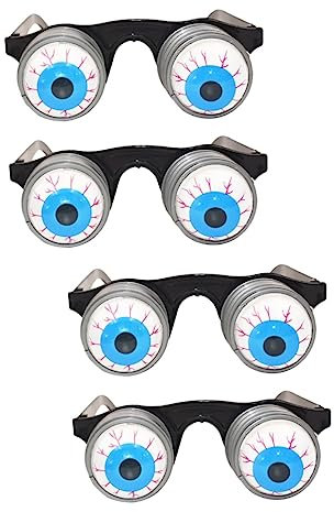 Toyvian 4pcs Funny Glasses Masquerade Party Glasses Prop Halloween Costume for Spooky Eyeball Party Fake Halloween Prank Prop