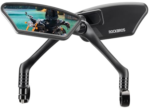 ROCKBROS Cykelspegel, 360° Roterande Elektrisk Skoterspegel, Universell Elektrisk Cykelspegel, MTB Cykelspeglar 21 Till 26 mm Styre Vänster/Höger/Par
