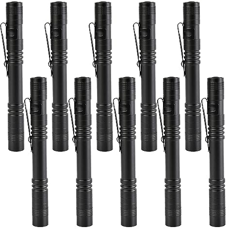 MVIOCS 10 mini linternas LED pequeñas de mano con clip LED de bolsillo para acampar al aire libre hogar