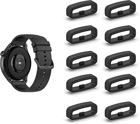 SMYAOSI 10 st klocköglor för Garmin-armband, anslutna öglor, silikonklocka, klockarmband i gummi, spännen för byte av Mi Watch-armband, tillbehör