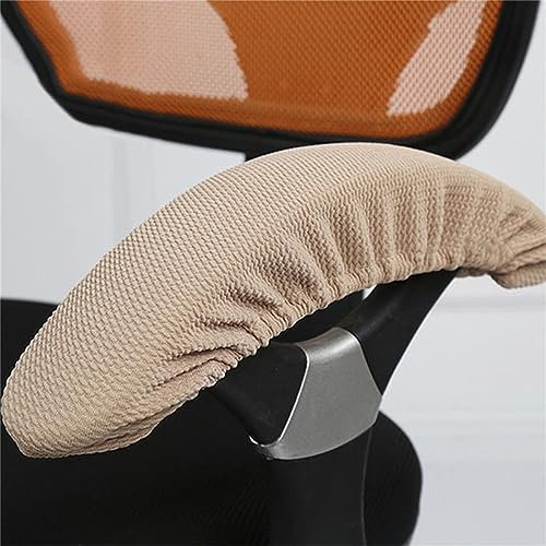 Highdi 1 Par Fundas para Reposabrazos de Silla de Oficina, Universal Elástica Cubiertas de Apoyabrazos de Silla Protector de Brazo para Silla de Ordenador Desmontable Lavables (25-50cm,Caqui)