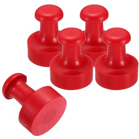 PATIKIL Maniglia Tonda in Gomma da 40 Mm, Pz5 Supporti in Gomma per Timbri, Maniglie per Cassetti, per Creare Timbri Fai-Da-Te, Scrapbooking, Colore Rosso