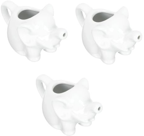 DEARMAMY 3pcs Milk Container Whisk Animal Design Frothing Pitcher High-Grade Material for Western Dining