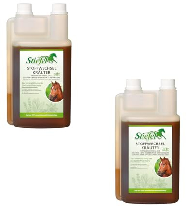 Stiefel Stoffwechselkräutersaft | Doppelpack | 2 × 1 l | Ergänzungsfuttermittel für Pferde | Verschiedene Kräuter