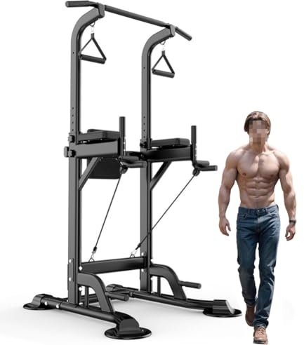 Klimmzugstange, Power Tower, Übungsgerät für Zuhause, Fitnessstudio, Dip-Station, höhenverstellbar, Dip-Ständer, Stangentraining, Körpertraining