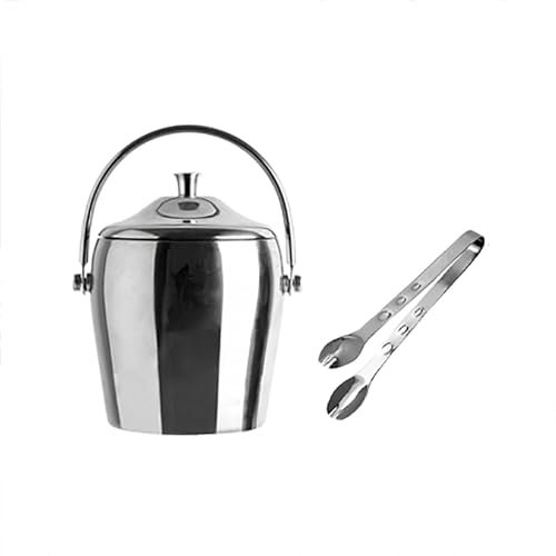 ZXTRYBHD Champagner Kühler mit Schaufeldeckel, Champagner-Eiskübel mit Tragegriff, Bierkastenkühler, für Partys, Bar, Zuhause (Color : Ice Bucket+Ice clamp, Size : Large)