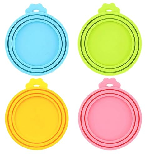 Nihoodering 4 Pcs Silicone Lids Reusable Food Can Lid Covers multicolour Stretch Yoghurt Pot Lids for Drinks Food Storage Kitchen Gadgets Essentials Camping Accessories