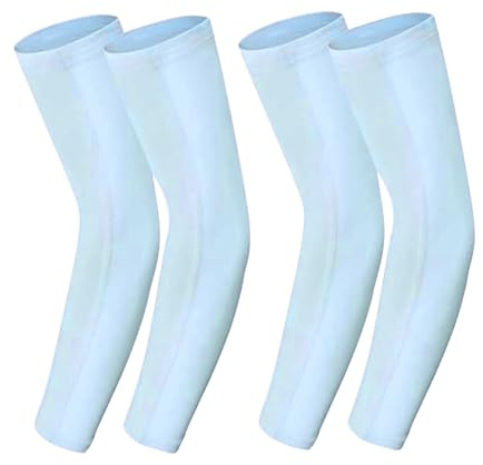 2XK-NOV 2 Paar Unisize Hochwertige Rutschfeste Kompressions Armstulpen für Männer und Frauen, UPF50+, Gaming Arm Sleeves, Volleyball Armschoner (Blau)