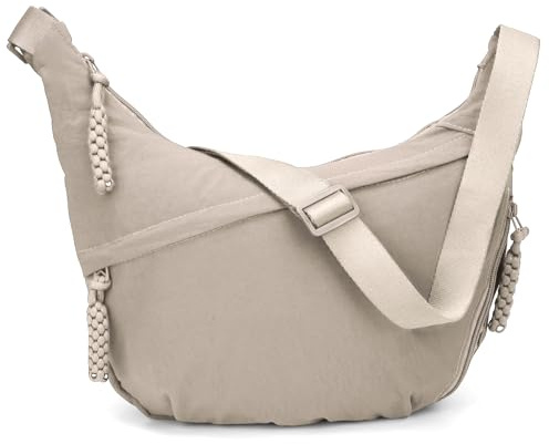 TIAASTAP Halbmond Umhängetasche Nylon Groß Halfmoon Crossbody Bag Women Slouchy Hobo Bauchtasche Crossbag Damen-Schultertaschen mit verstellbarer Schultergurt