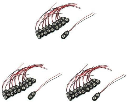 TINEASUR 30pezzi Connettore Clip Batteria Con Cavo Facile Installazione Per Led e Dispositivi Elettronici