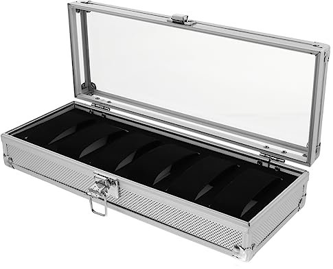 SOIMISS Aluminium Uhrenbox Mit Transparentem Deckel Fächer Uhrenaufbewahrung Schmuck Organizer Robust Und Langlebig Für Sammler Und Vielseitige Nutzung